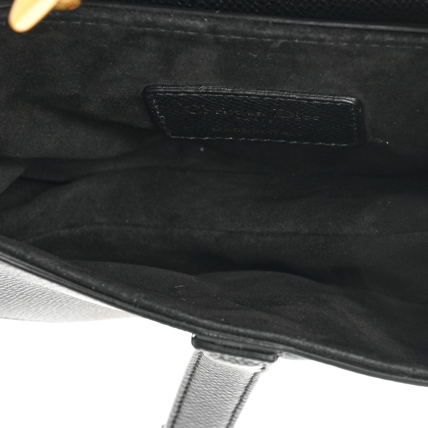 Grained Calfskin Mini Saddle Bag Black
