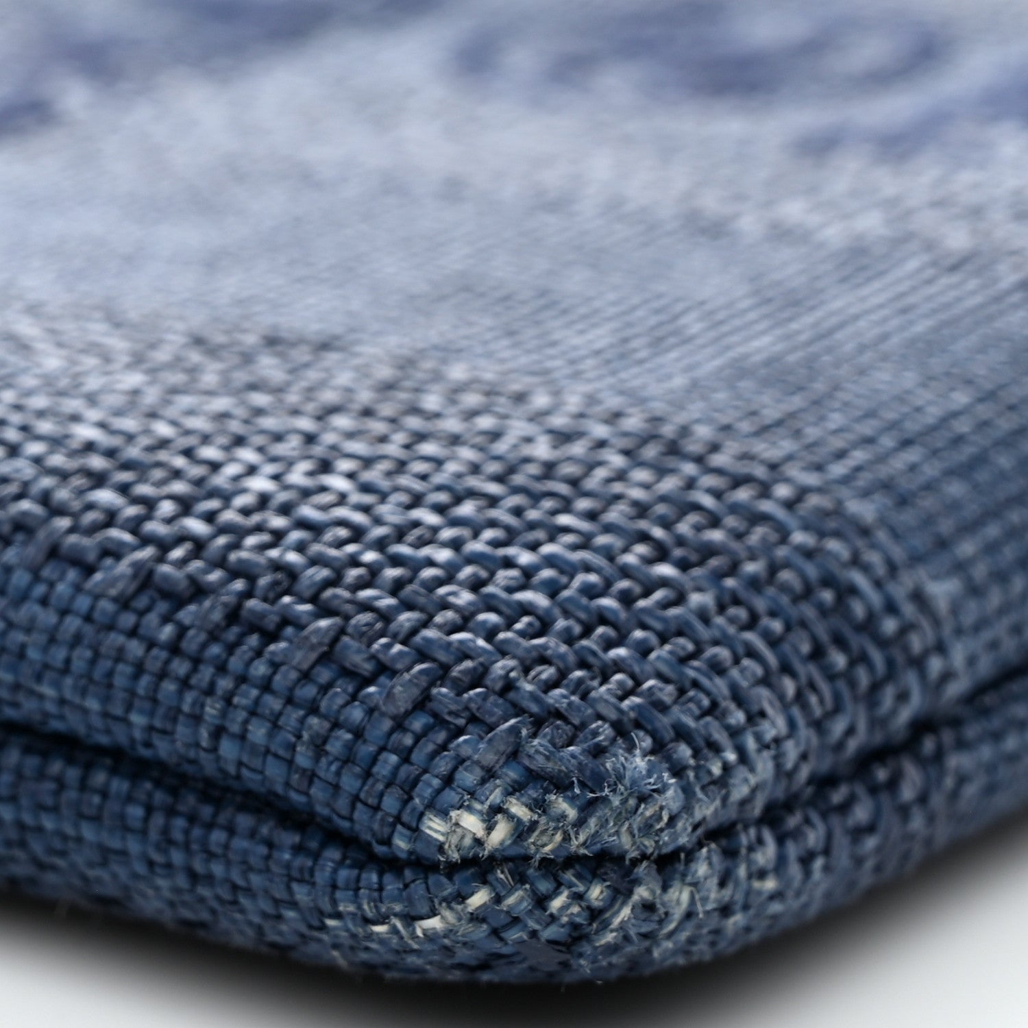 Chanel Woven Straw Raffia Deauville Cosmetic Pouch Blue 10 of 11
