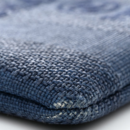 Chanel Woven Straw Raffia Deauville Cosmetic Pouch Blue 10 of 11