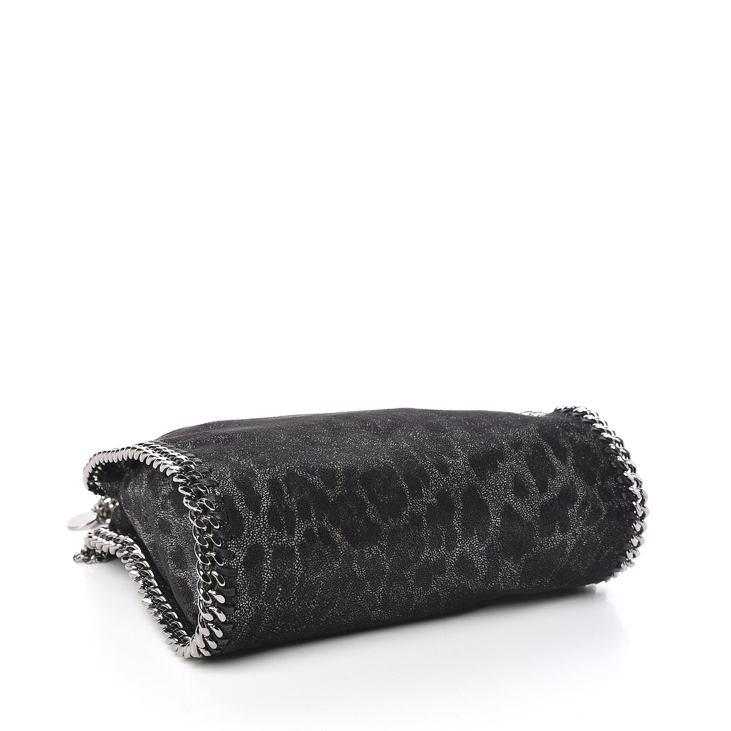 Shaggy Deer Leopard Print Mini Falabella Tote Black