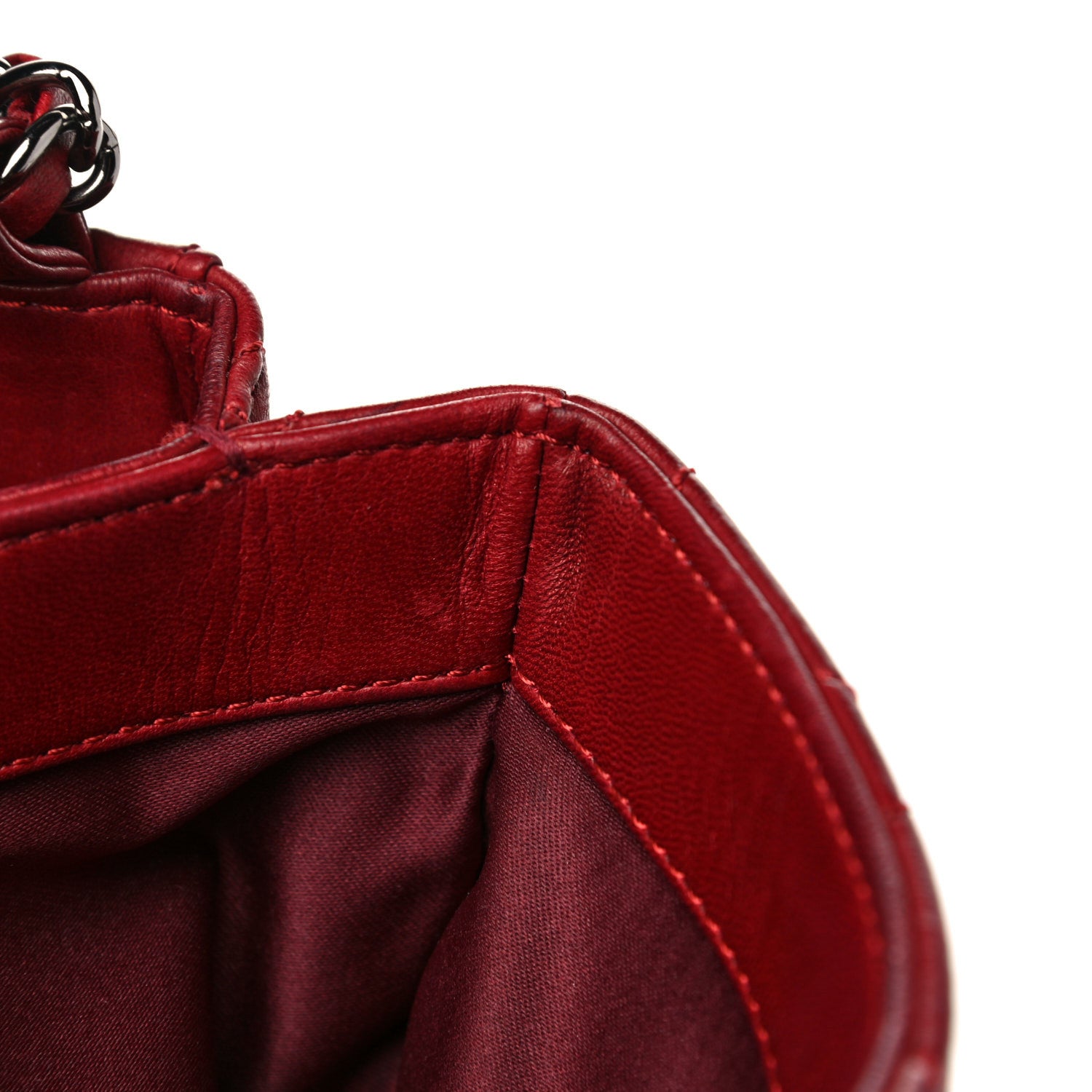 Chanel Lambskin Quilted Mini Chanel 3 Flap Red 17 of 22