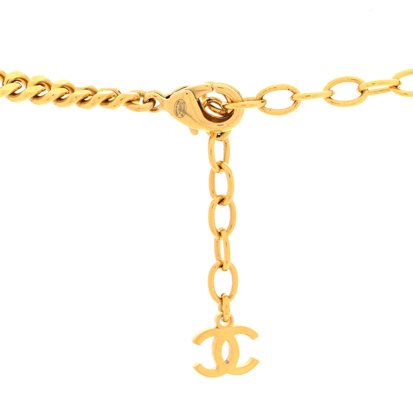 Metal Natural Stones CC Necklace Gold