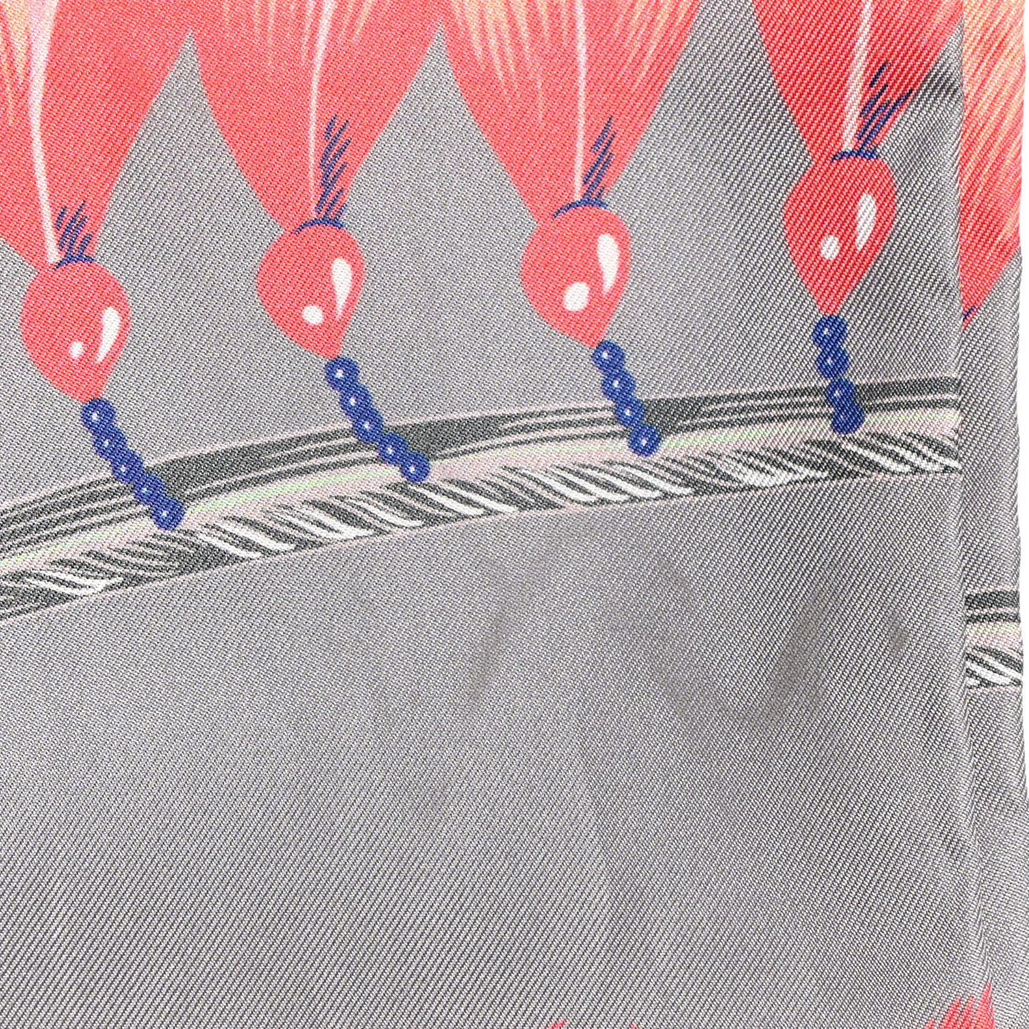 Silk Brazil Maxi Twilly Gris Perle Saumon Mauve