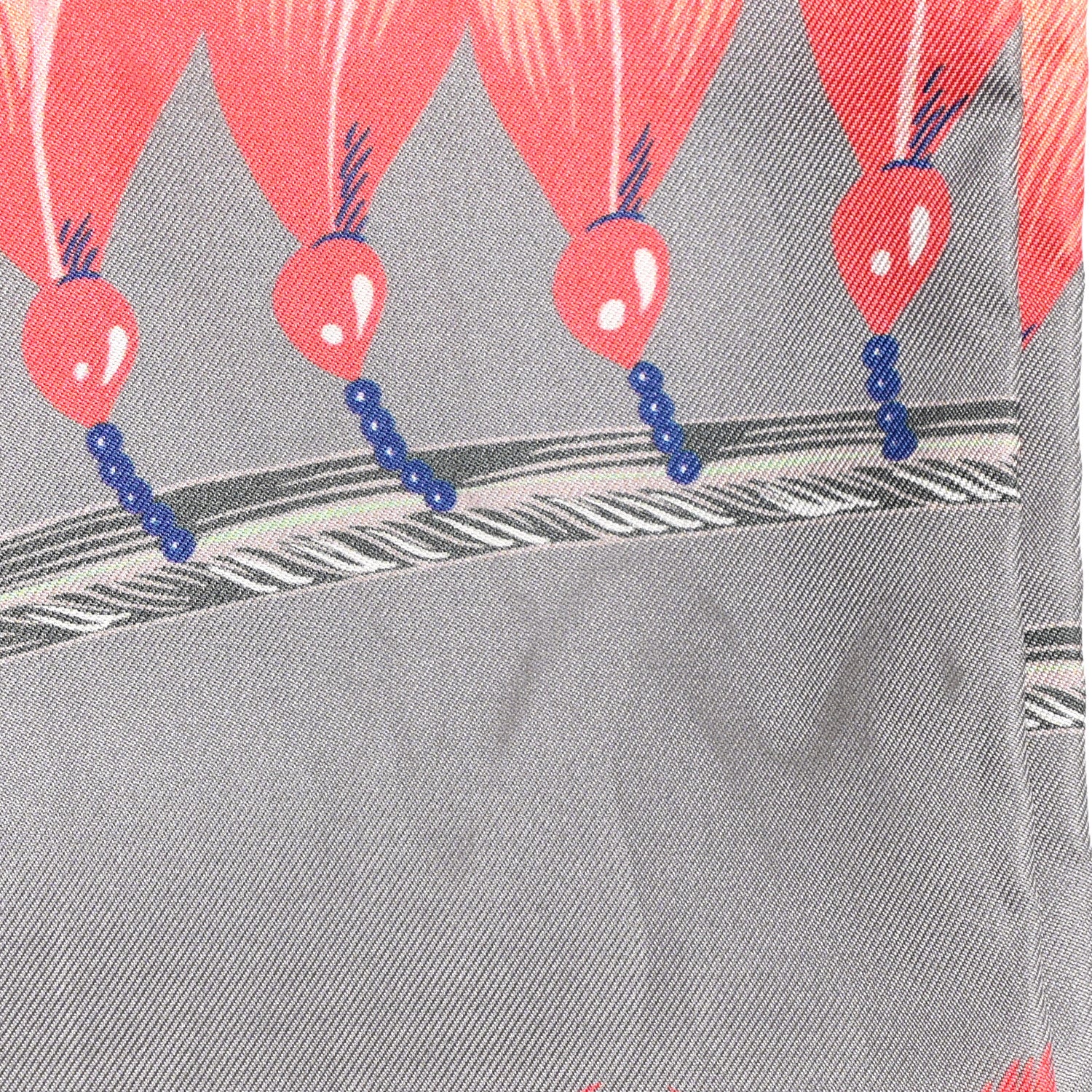 Hermes Silk Brazil Maxi Twilly Gris Perle Saumon Mauve 5 of 6