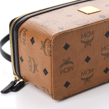 MCM Visetos Vanity Case Cognac Black 6 of 12