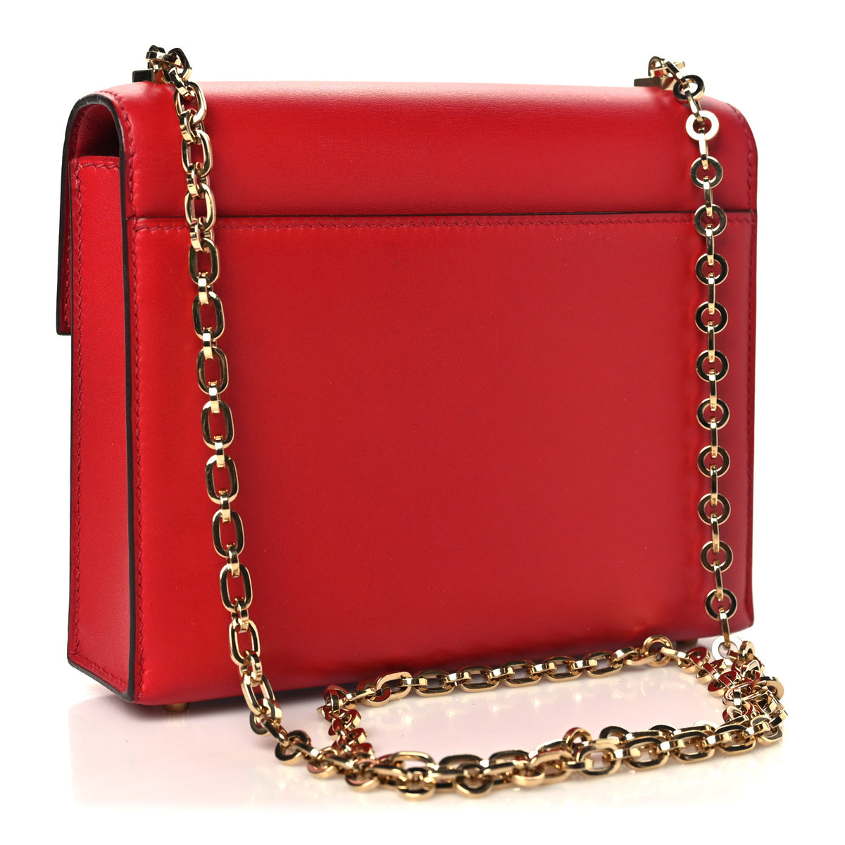 Tadelakt Mini Verrou Chaine Bag Rouge De Coeur