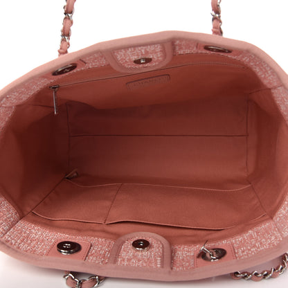 Chanel Canvas Small Deauville Tote Pink 5 of 10