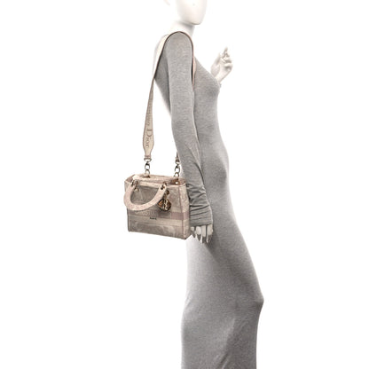 Christian Dior Canvas Toile De Jouy Embroidered Medium Lady D-Lite Rose 2 of 10