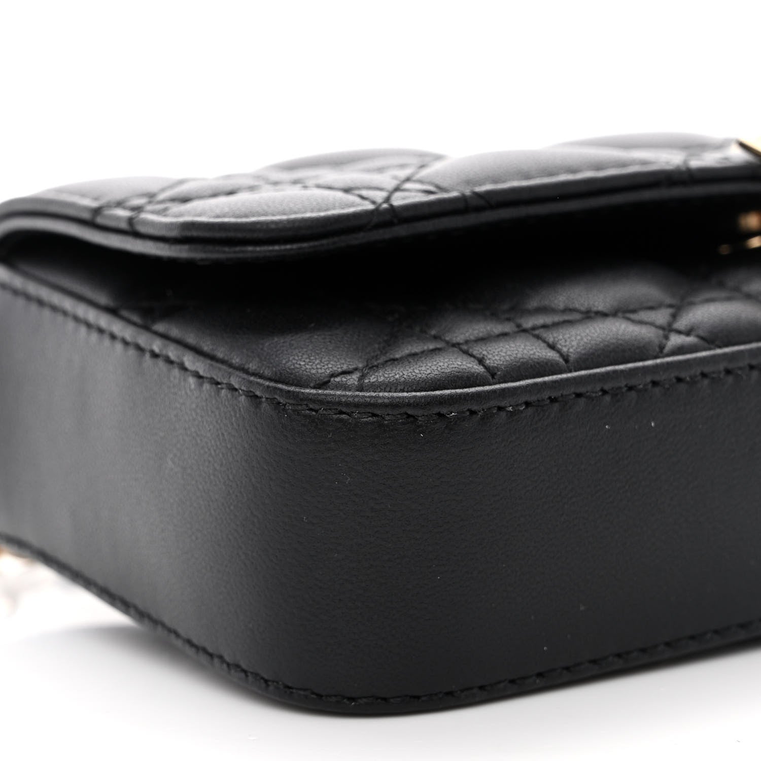 Christian Dior Lambskin Cannage Dior Talk Phone Pouch Black