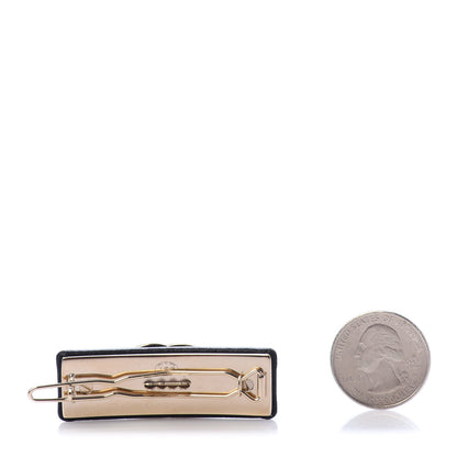 Chanel Lambskin Turnlock CC Hair Clip Barrette Black 2 of 3