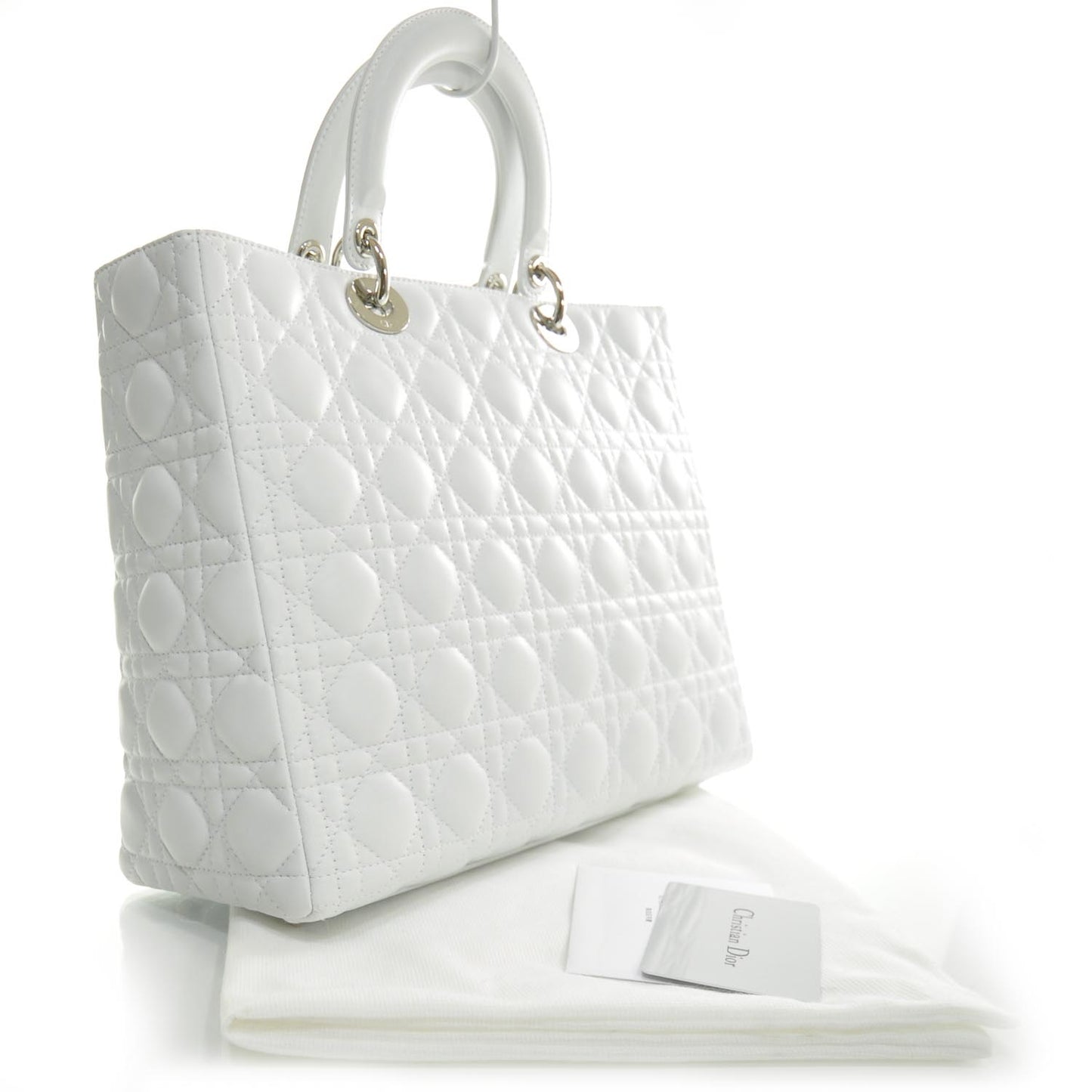 Lambskin Cannage Large Lady Dior White