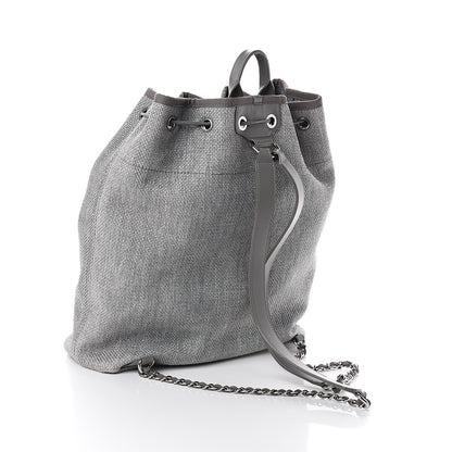Chanel Canvas Large Deauville Backpack Grey 2 of 9