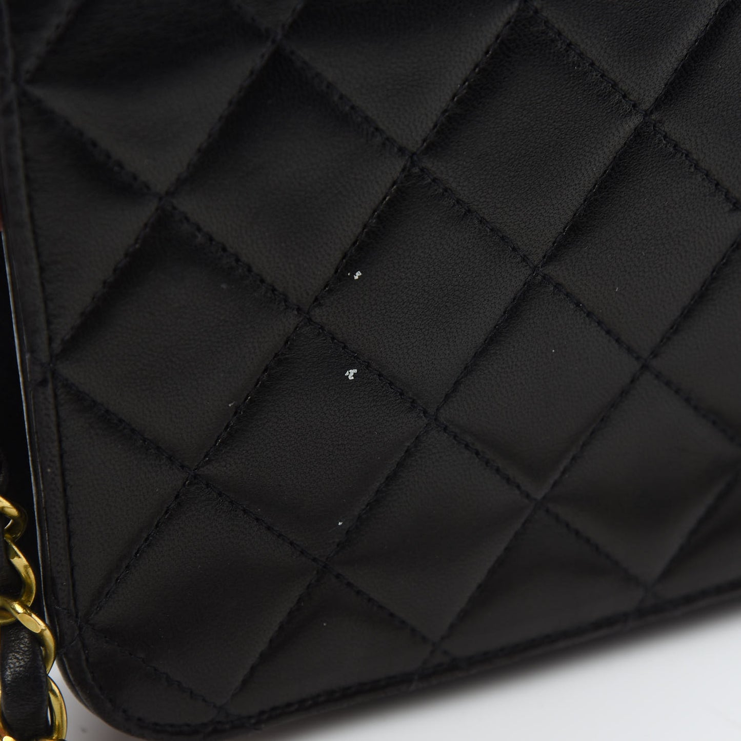 Lambskin Quilted Small Single Flap Black