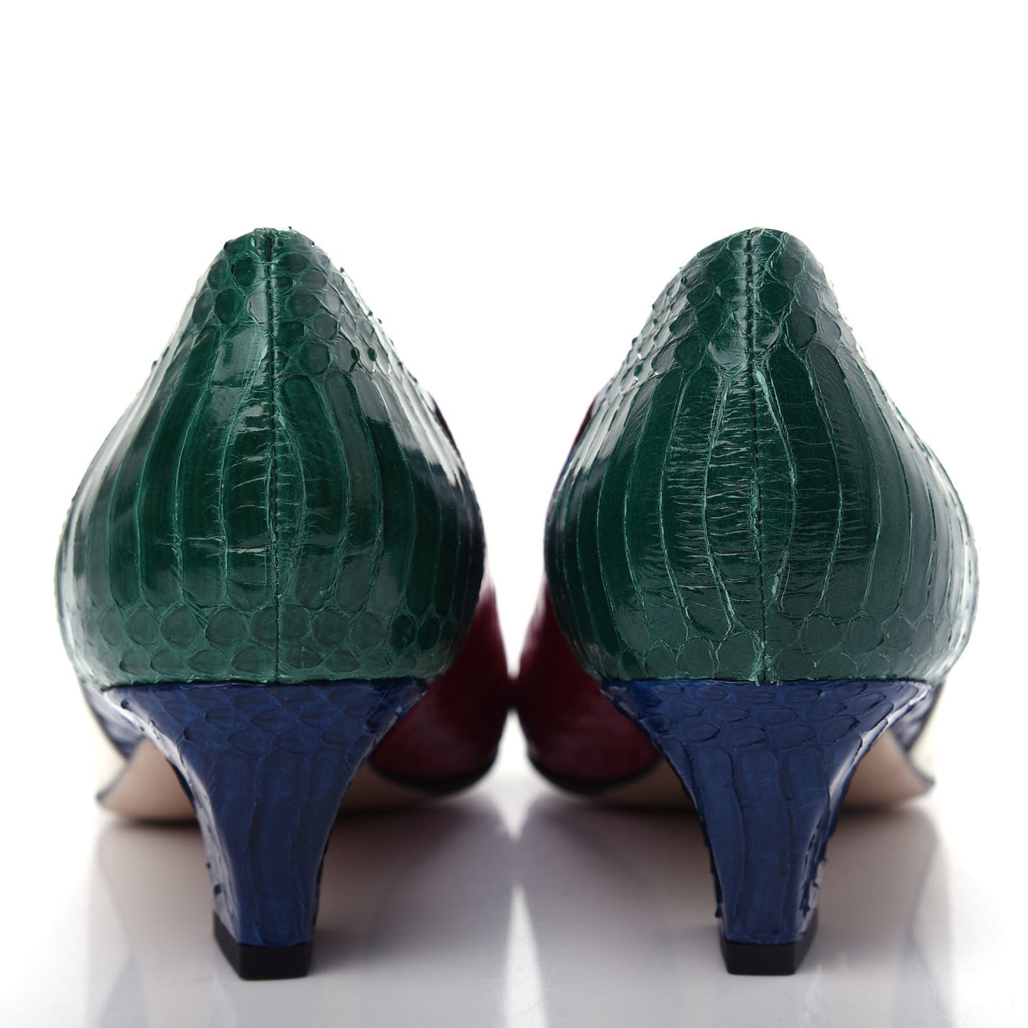 Snakeskin Crystal Double G Pumps 40 Multicolor