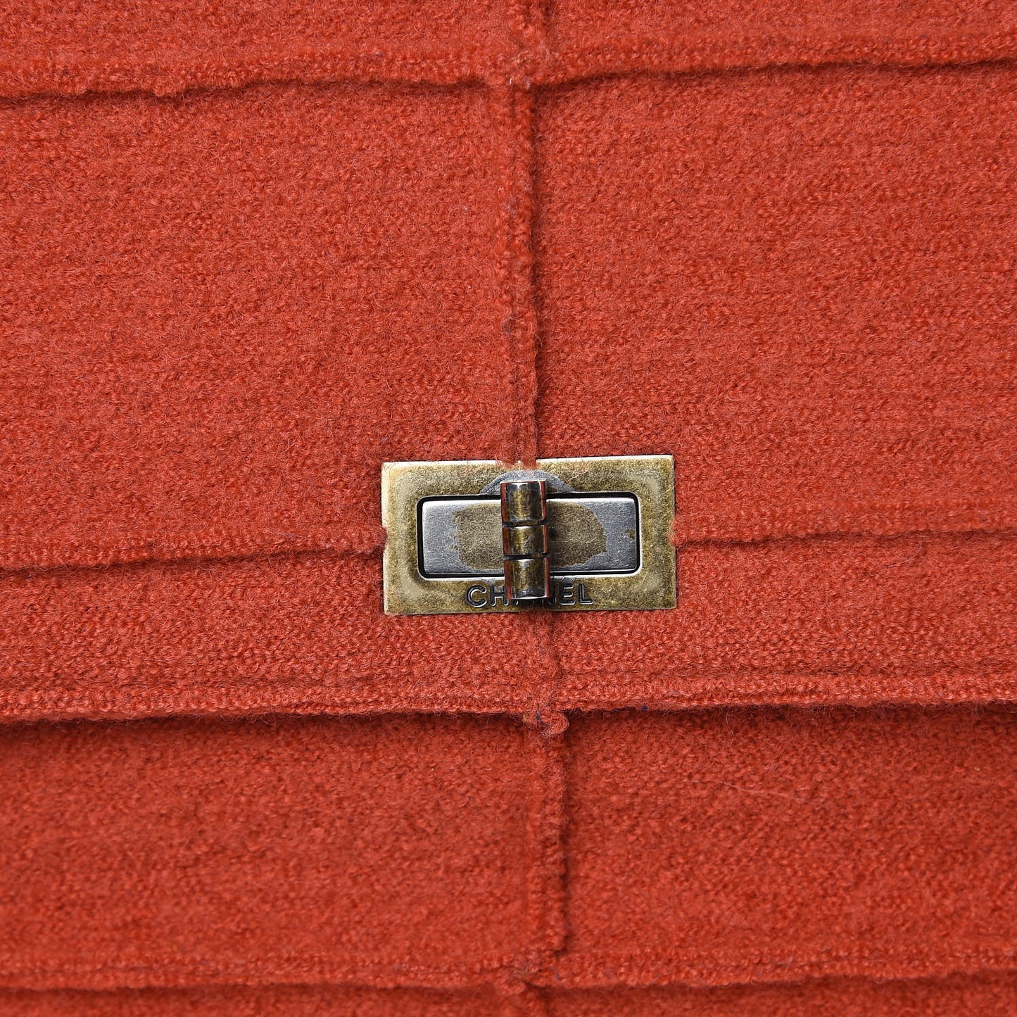 Wool Patchwork Mademoiselle Jumbo Flap Orange