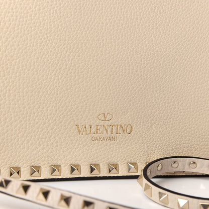 Valentino Garavani Grained Calfskin Rockstud Top Handle Flap Shoulder Bag Light Ivory 7 of 9