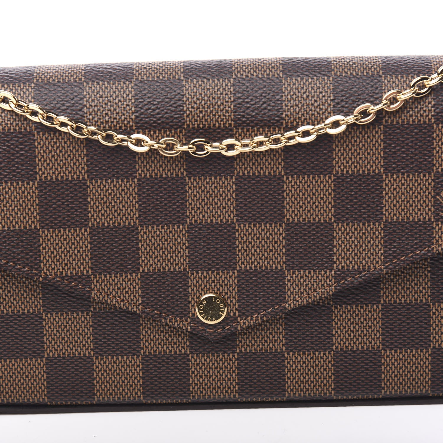 Louis Vuitton Damier Ebene Pochette Felicie Chain Wallet 10 of 12