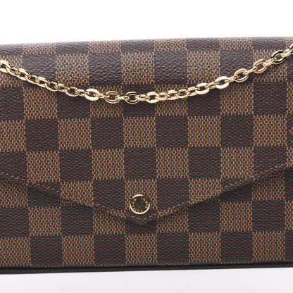 Louis Vuitton Damier Ebene Pochette Felicie Chain Wallet 10 of 12