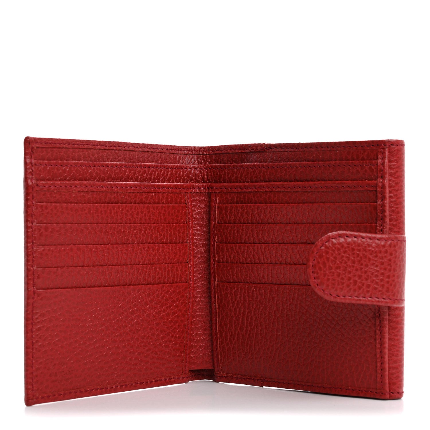 Gucci Dollar Calfskin Interlocking G French Wallet Rosso 6 of 10