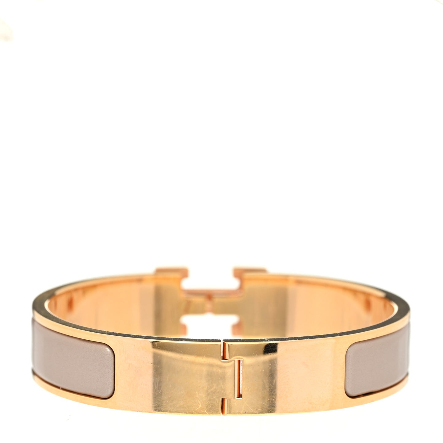 Enamel Narrow Clic Clac H Bracelet Marron Glace