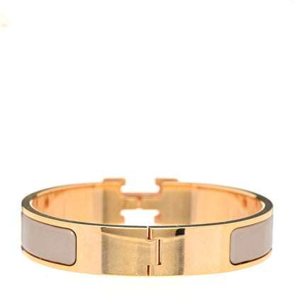 Hermes Enamel Narrow Clic Clac H Bracelet Marron Glace 3 of 5