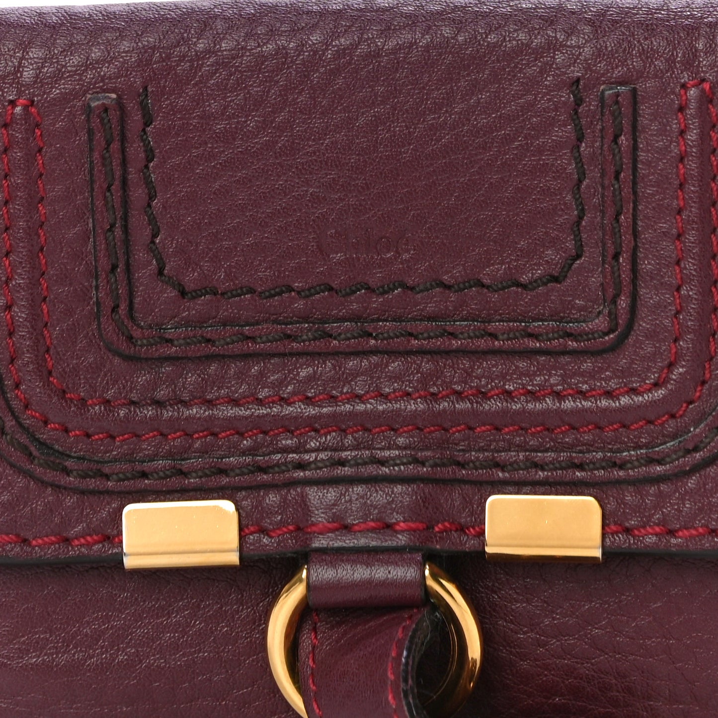 Grained Calfskin Marcie Square Wallet Intense Violine