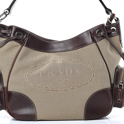 Prada Jacquard Logo Hobo Corda Bruciato 8 of 18