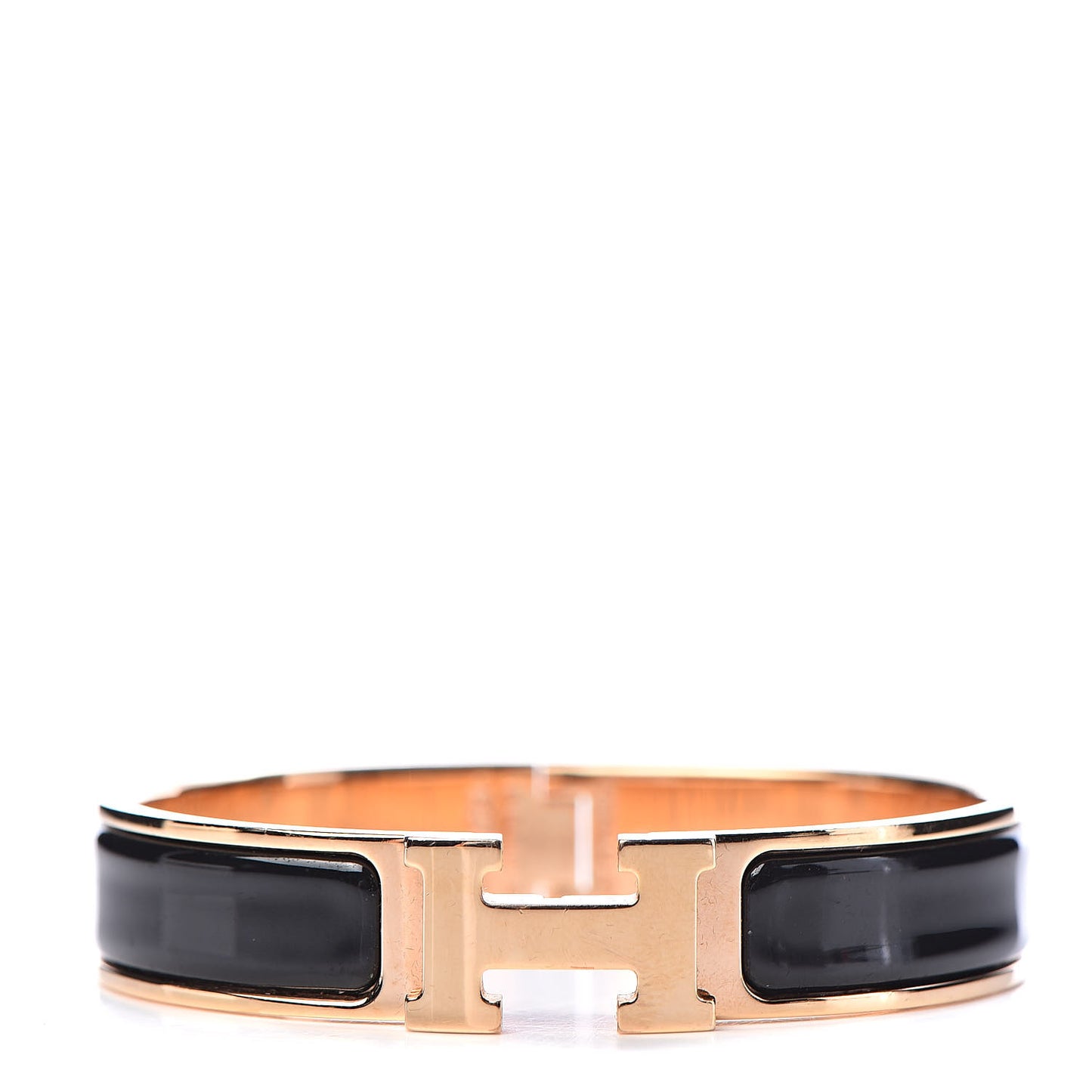 Enamel Narrow Clic Clac H Bracelet PM Black