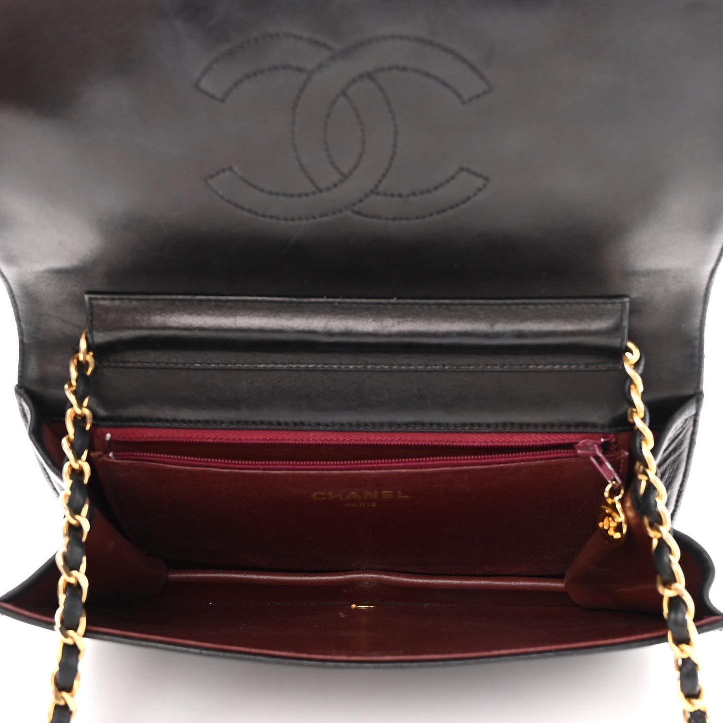 Lambskin Quilted Small Single Flap Black