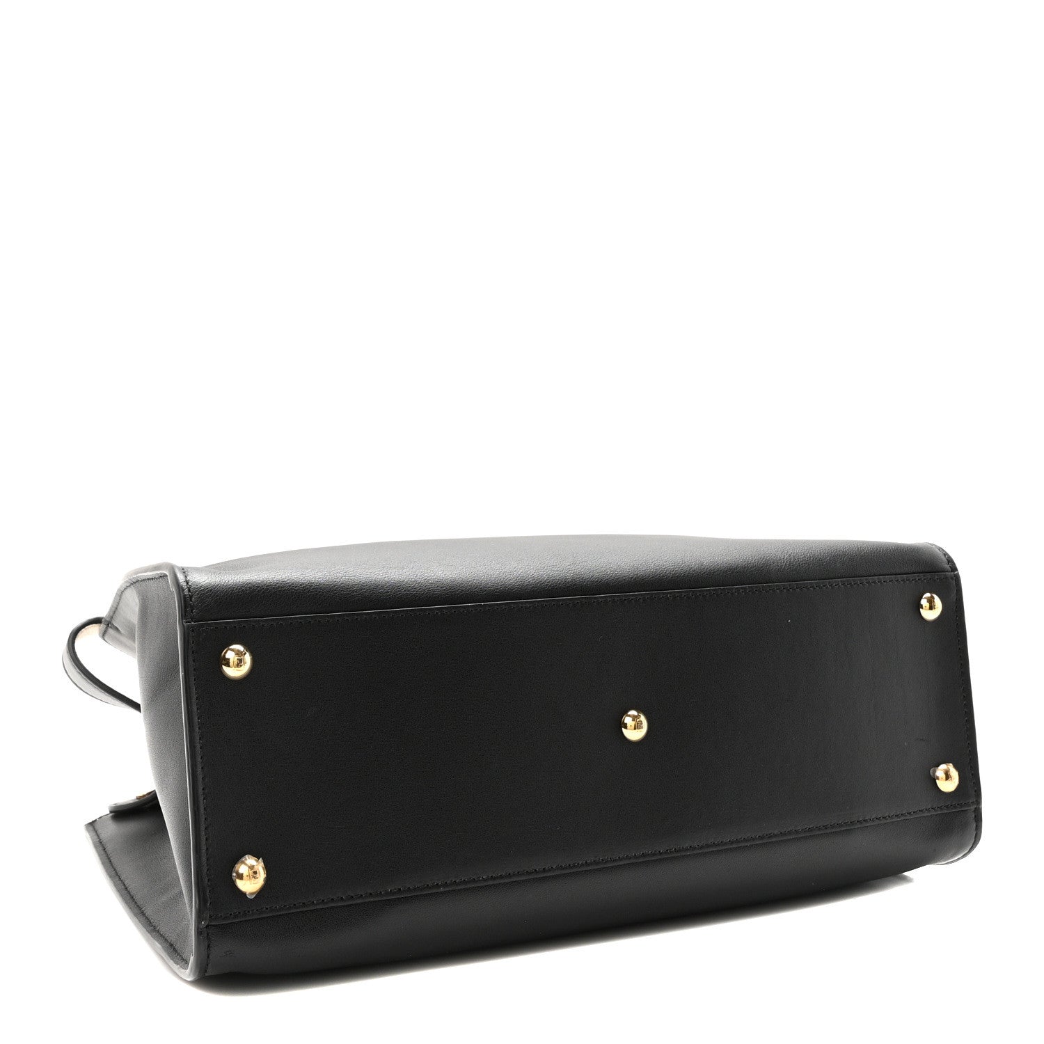 Fendi Vitello Seta Century Small Peekaboo X-Tote Black Brandy 4 of 10
