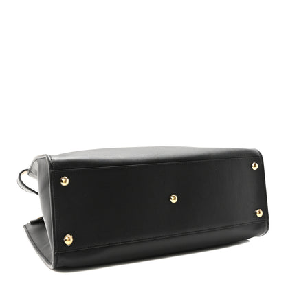 Fendi Vitello Seta Century Small Peekaboo X-Tote Black Brandy 4 of 10