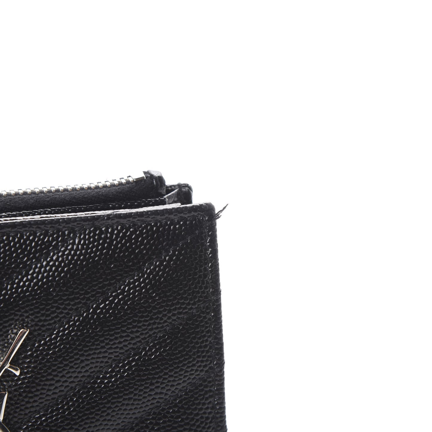 Grain De Poudre Matelasse Chevron Monogram Zipped Card Case Black