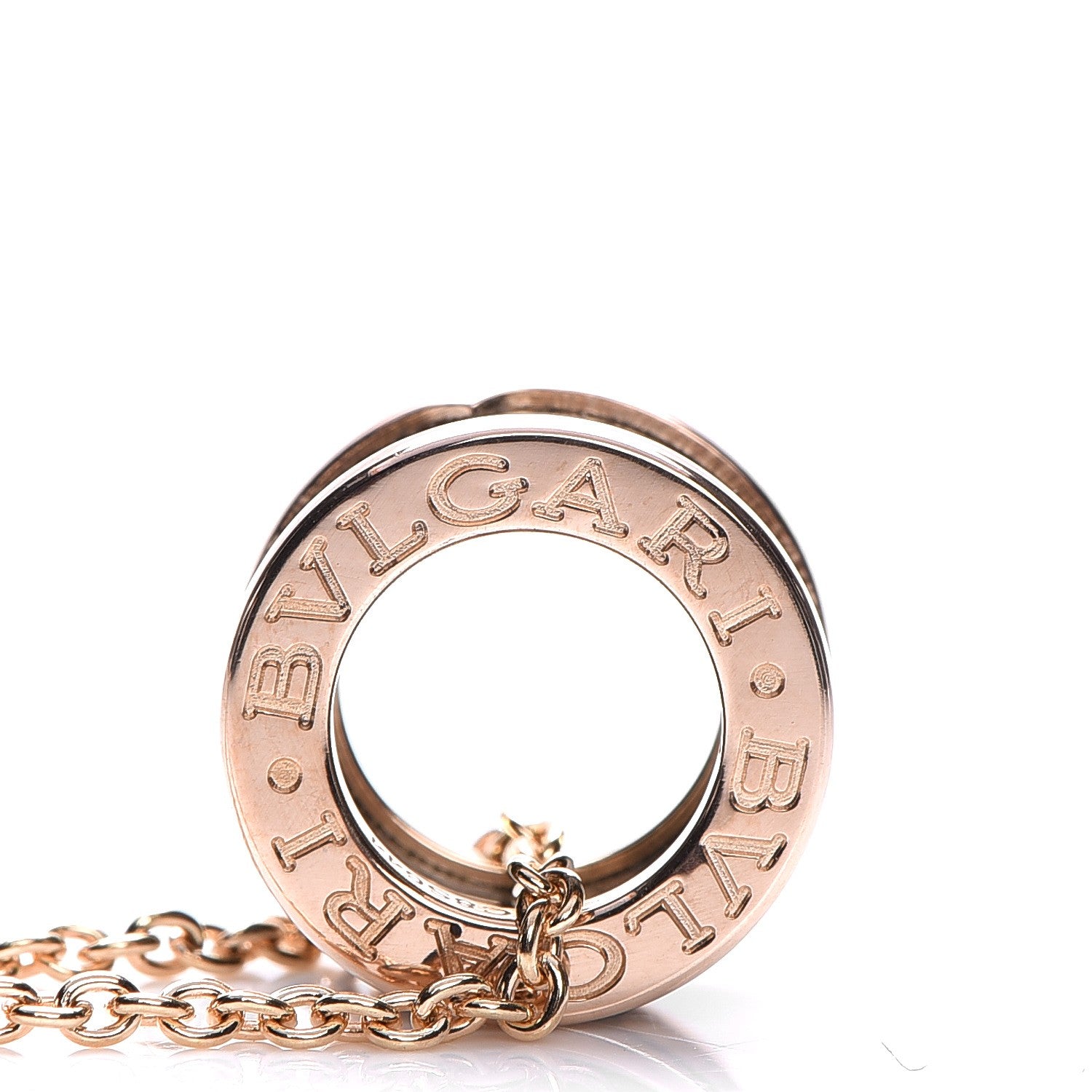 Bulgari 18K Rose Gold Black Ceramic B.Zero1 Pendant Necklace 6 of 9