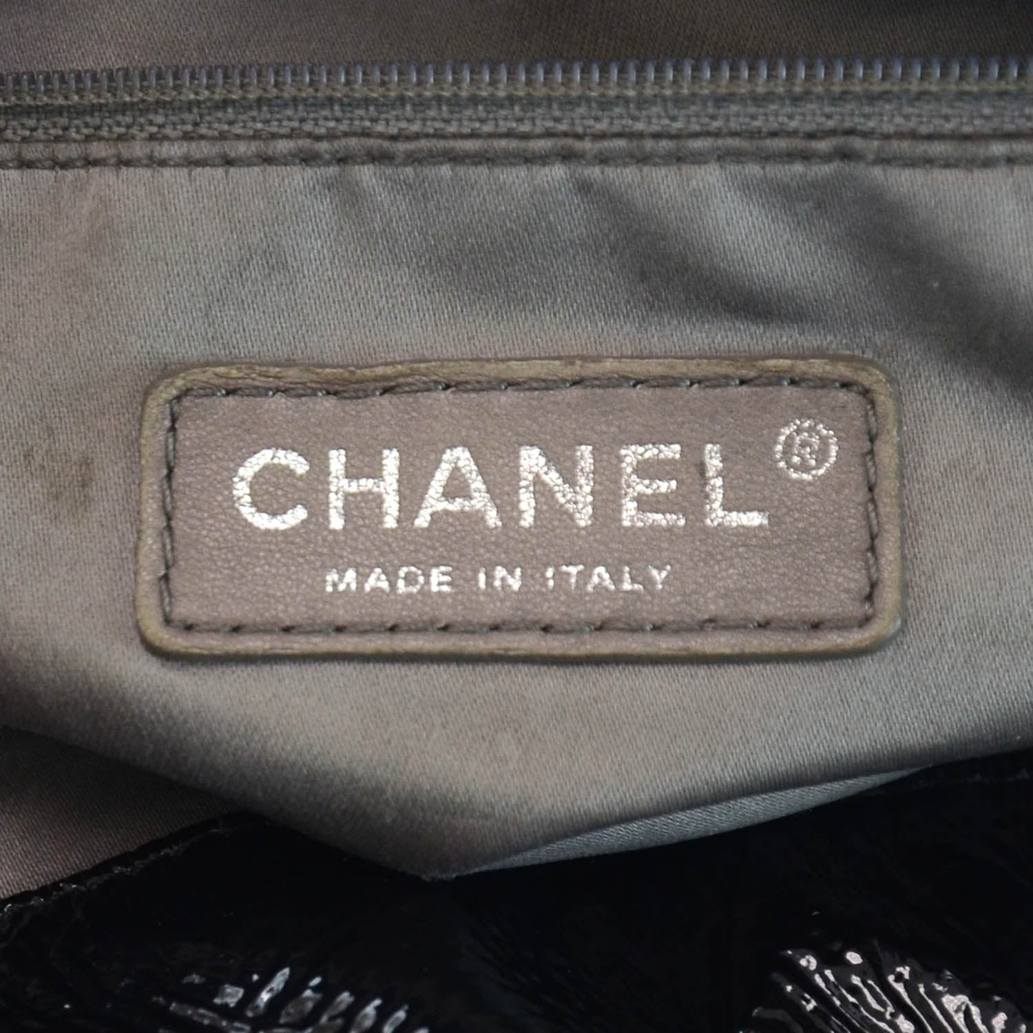 Chanel Vinyl Graphic Edge Tote Black 5 of 9