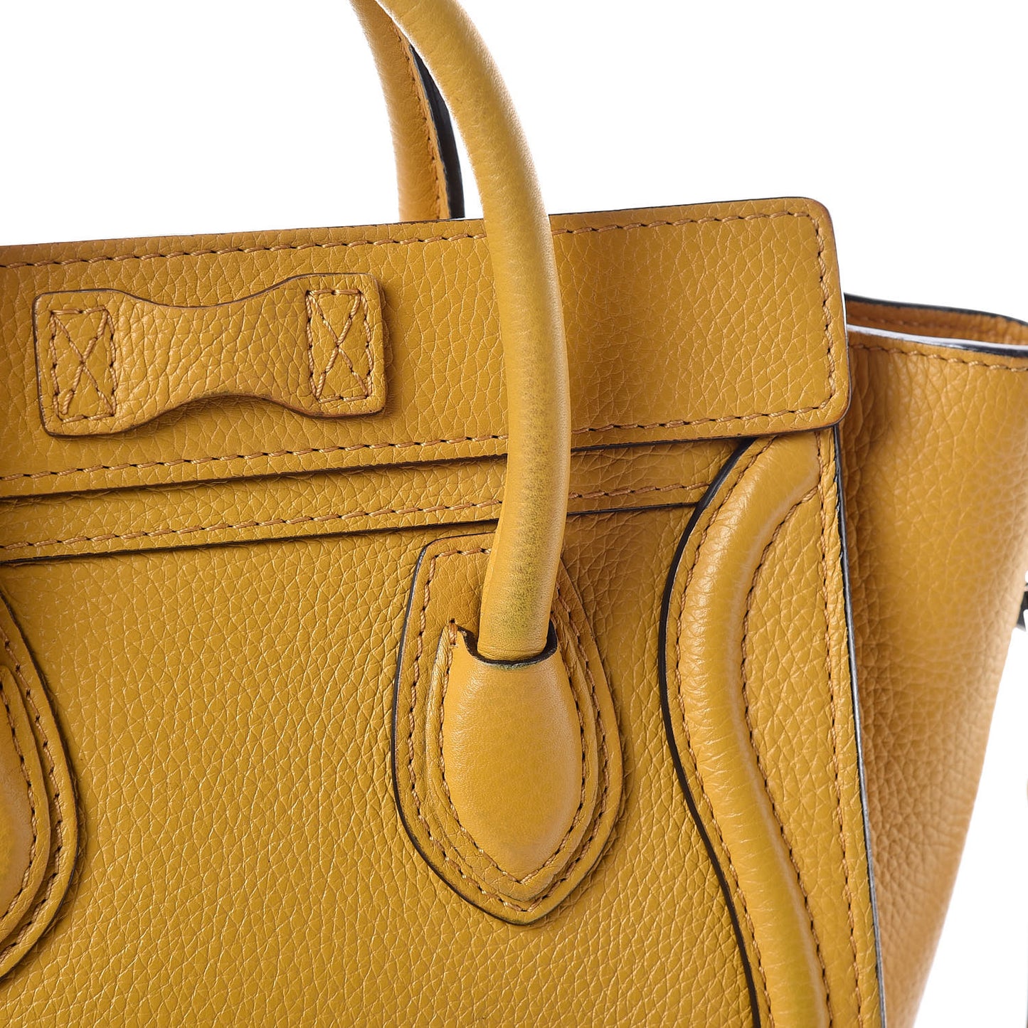 Drummed Calfskin Nano Luggage Ocre