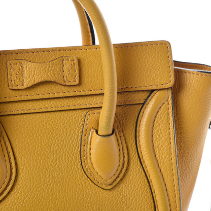 Celine Drummed Calfskin Nano Luggage Ocre 18 of 18