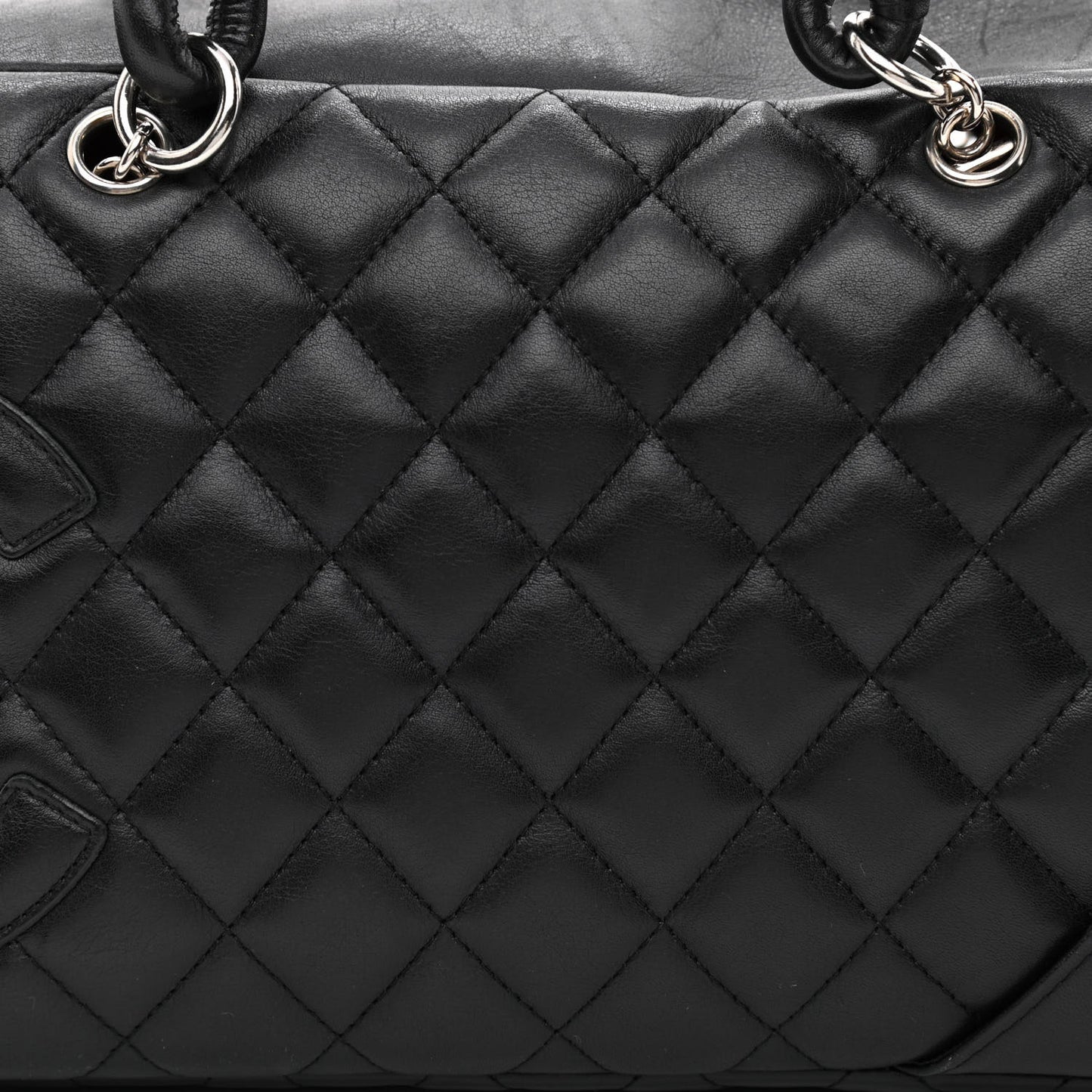 Calfskin Quilted Large Cambon Bowler Black