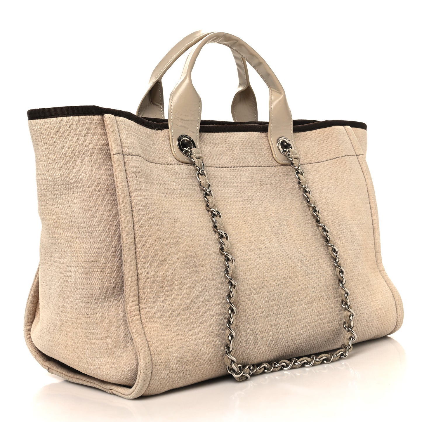 Mixed Fibers Medium Deauville Tote Beige