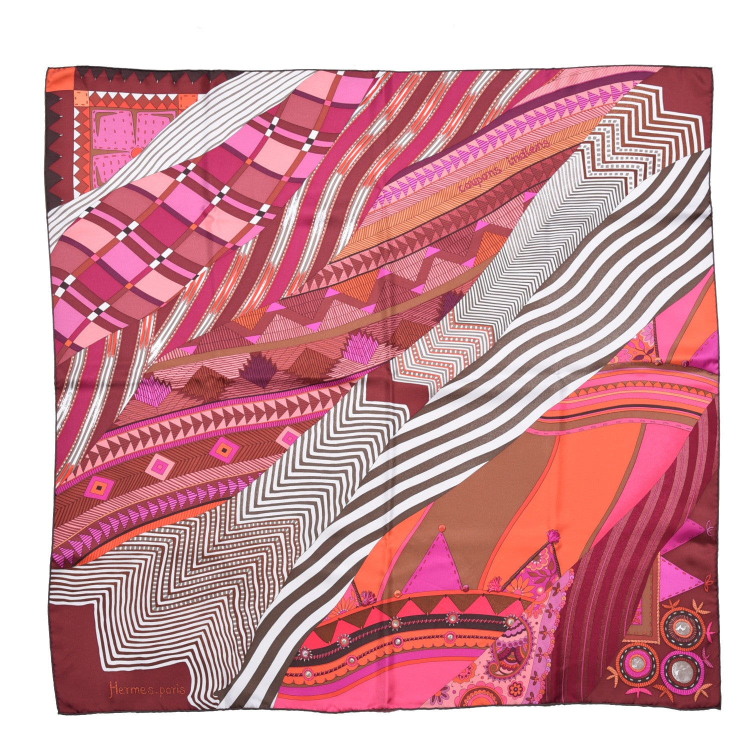 Hermes Silk Coupons Indiens Scarf 90 1 of 7