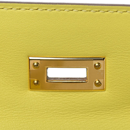 Hermes Swift Kelly Pochette Clutch Lime 10 of 30