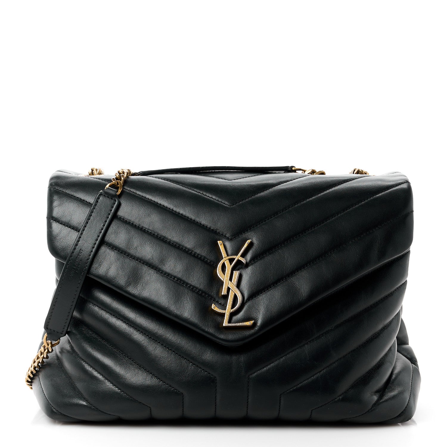 Saint Laurent Calfskin Y Quilted Monogram Medium Loulou Chain Satchel Black 1 of 13