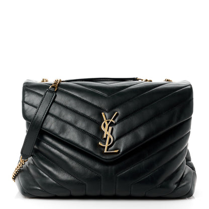 Saint Laurent Calfskin Y Quilted Monogram Medium Loulou Chain Satchel Black 1 of 13