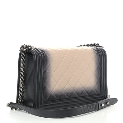 Chanel Calfskin Ombre Quilted New Medium Boy Flap Black Beige 2 of 8