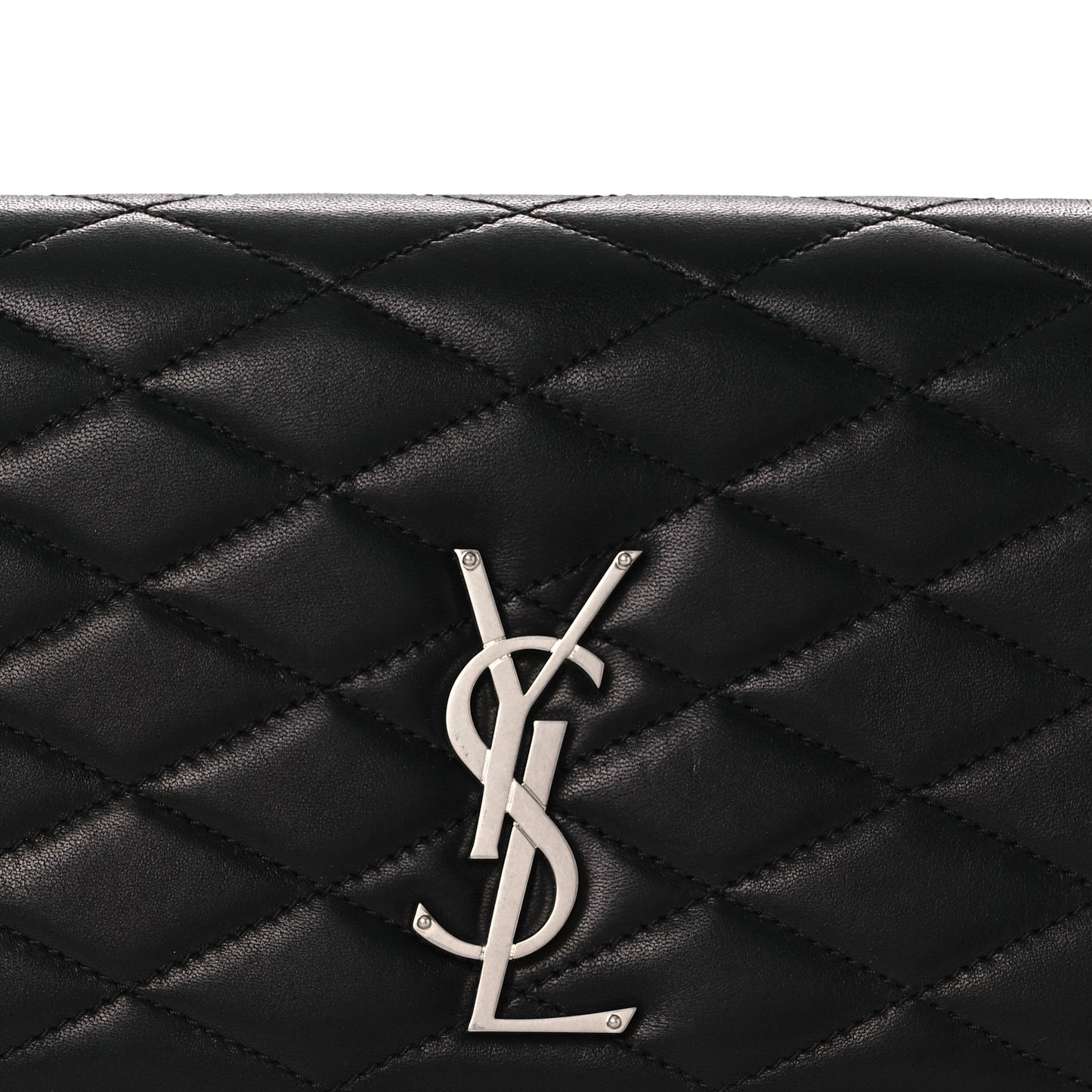 Lambskin Quilted Kate Clutch Black