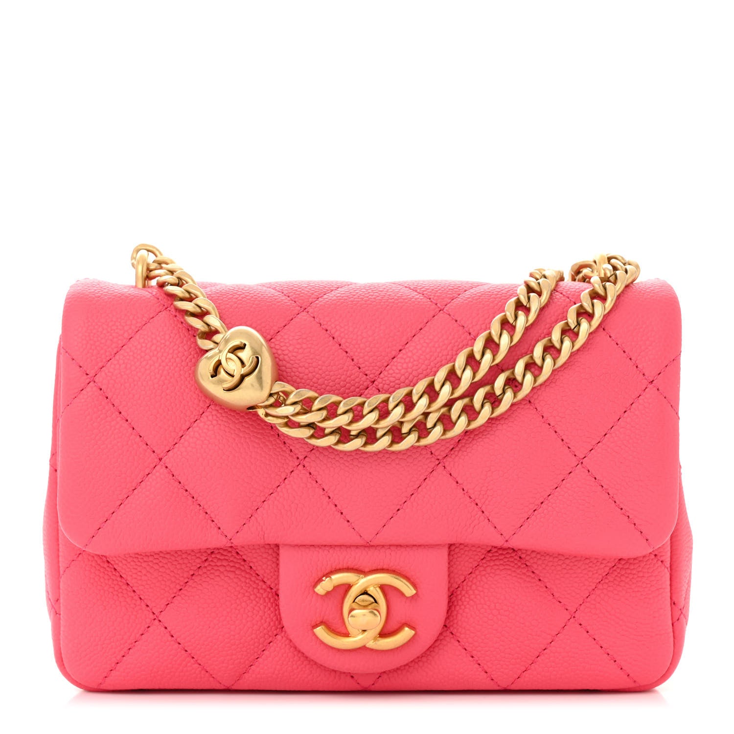 Chanel Caviar Quilted Sweetheart Mini Rectangular Flap Pink 1 of 9