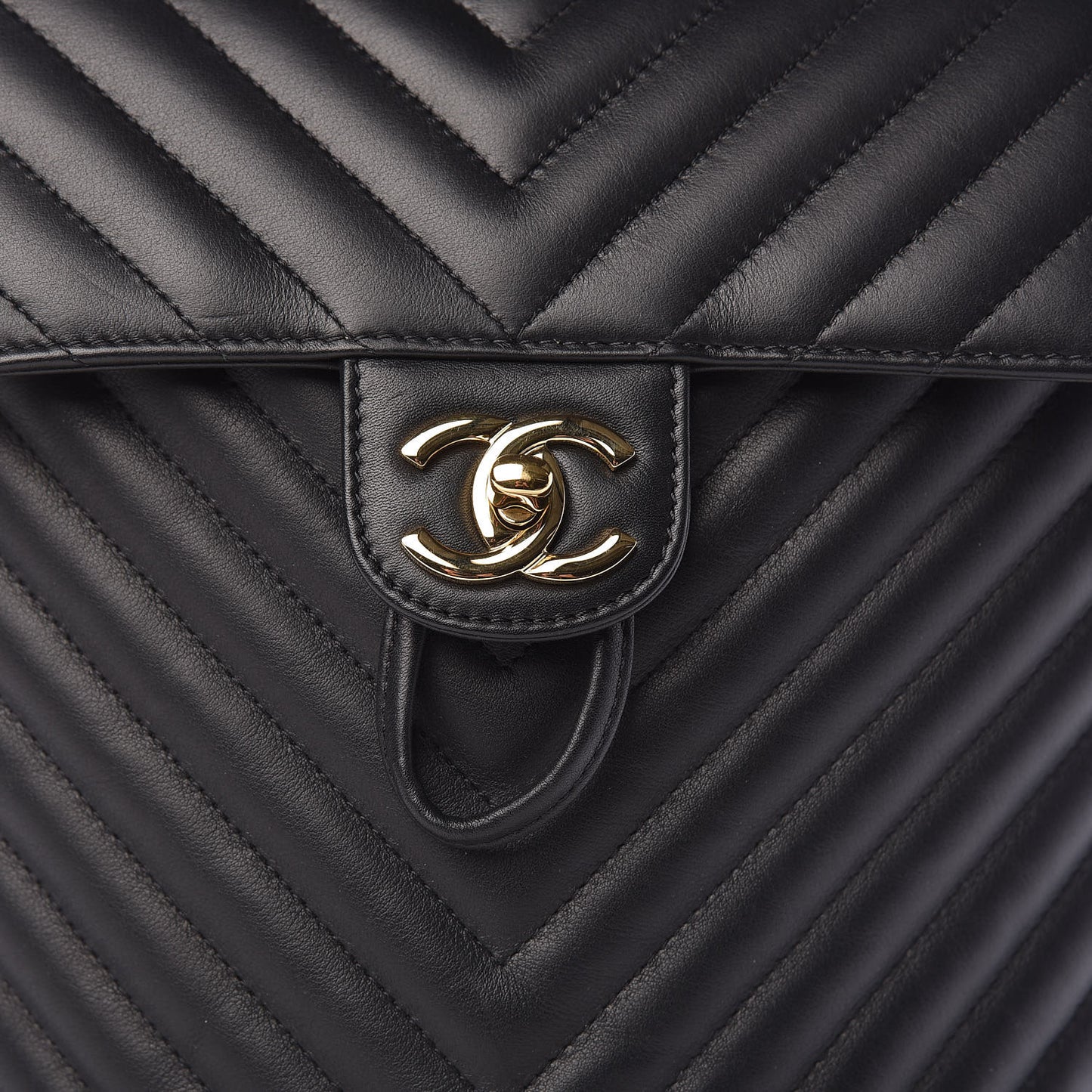 Calfskin Chevron Quilted Small Urban Spirit Backpack Black
