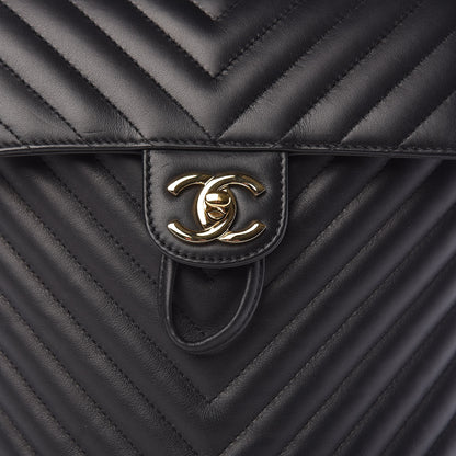 Chanel Calfskin Chevron Quilted Small Urban Spirit Backpack Black 8 of 13
