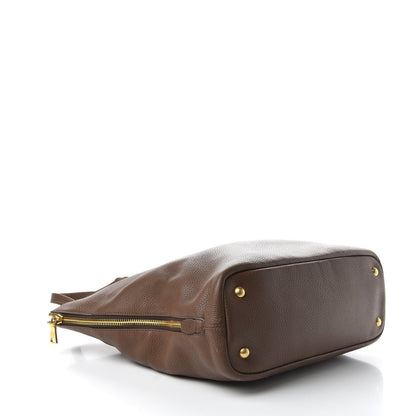 Prada Vitello Daino Side Zip Tote Tabacco 4 of 9