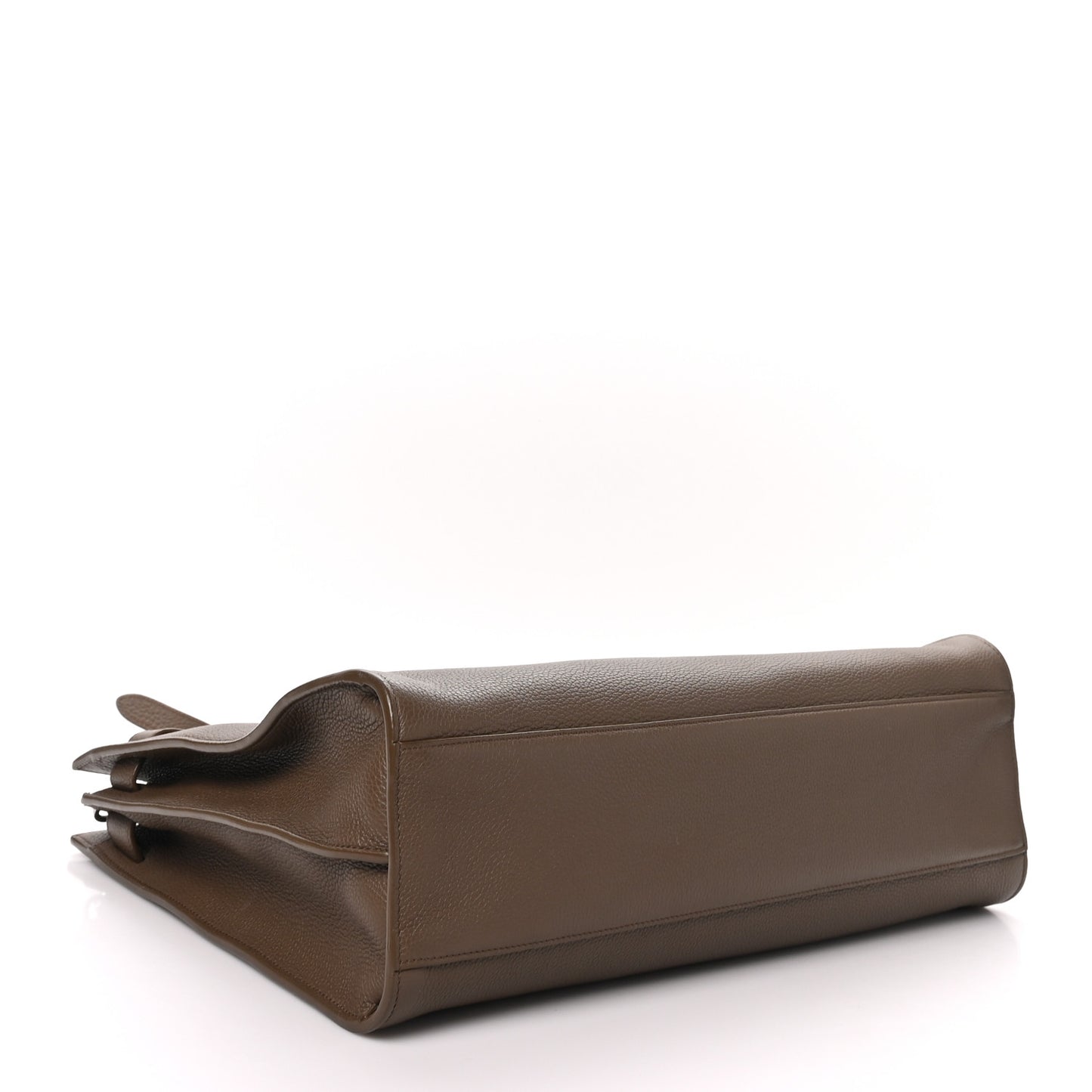 Grained Calfskin Large Thin Sac De Jour Dark Wood