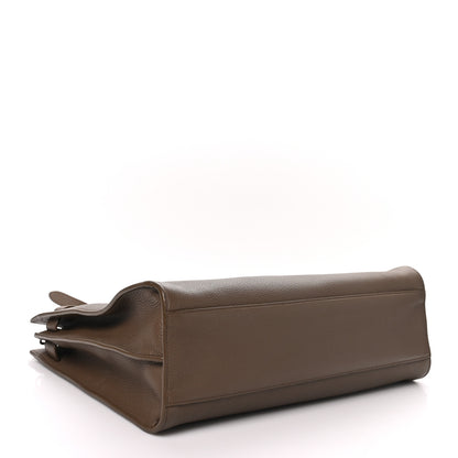 Saint Laurent Grained Calfskin Large Thin Sac De Jour Dark Wood 5 of 10